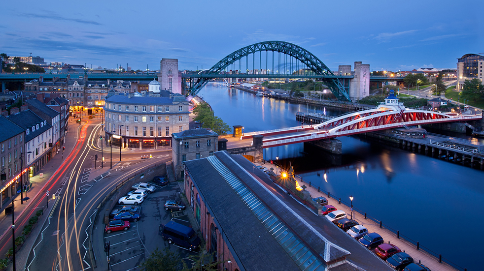 Newcastle weekend break river at dusk